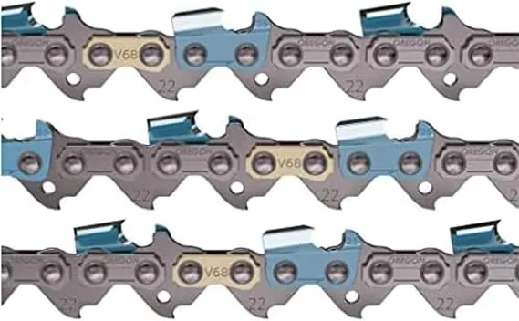 Oregon 3-Pack V68 PowerCut Chainsaw Chain for 18-inch Bar, 68 Drive Links, .325" Pitch, .063" Gauge, Fits Stihl (22LPX068G)