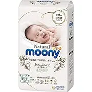 Baby Organic Diapers Size NB (0-11 lb) 63 Count – Moony Natural Diapers Bundle with Americas Toys Wipes Japanese Diapers Organic Cotton