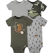 Gerber Baby Boys 4-Pack Short Sleeve Onesies Bodysuits