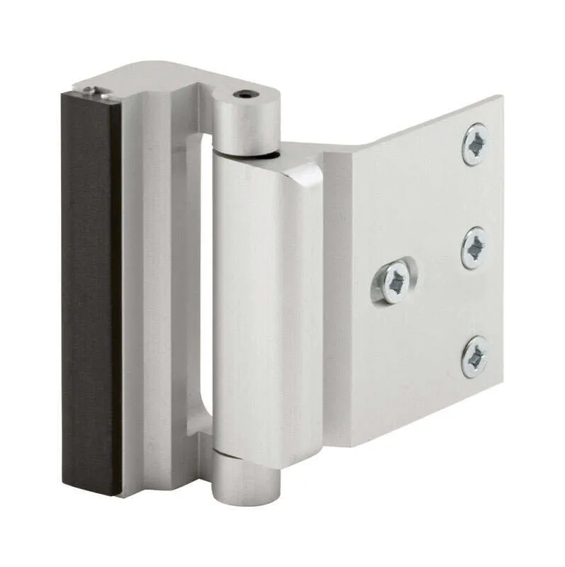 Defender Security Satin Nickel U 10827 Door Reinforcement Lock – Add Extra, High Security to Your Home and Prevent Unauthorized Entry – 3” Stop, Aluminum Finish, 2-Pack