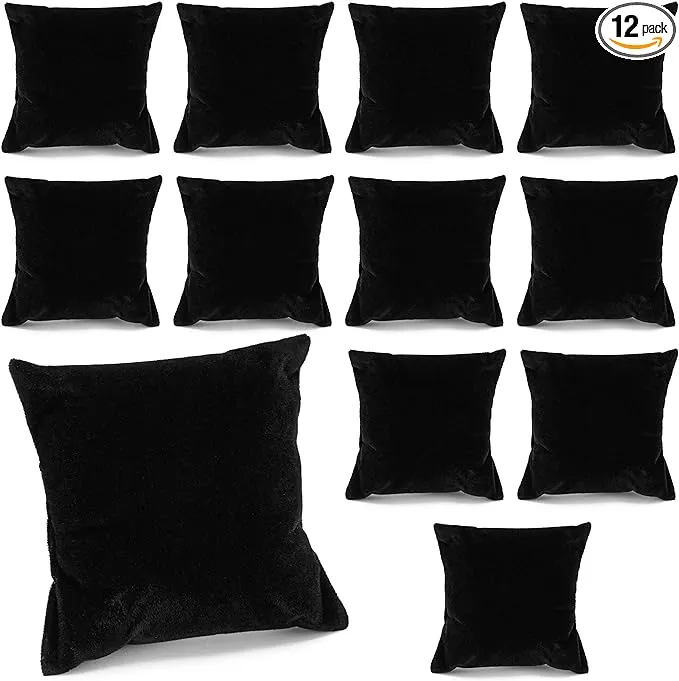 Juvale 12-Pack Black Velvet Bracelet Pillow