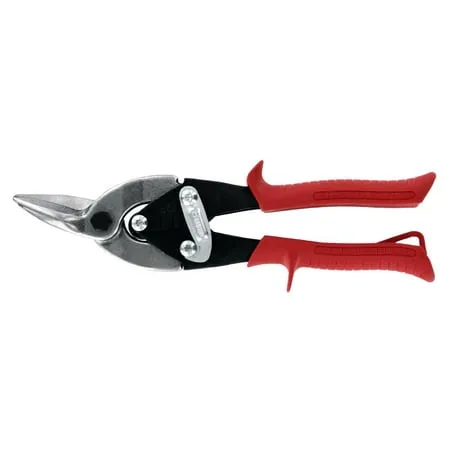 MIDWEST Aviation Snip - Left Cut Regular Tin Cutting Shears with Forged Blade & KUSH'N-POWER Comfort Grips - MWT-6716L