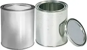 Empty Quart Paint Cans with Lids (2 Pack)