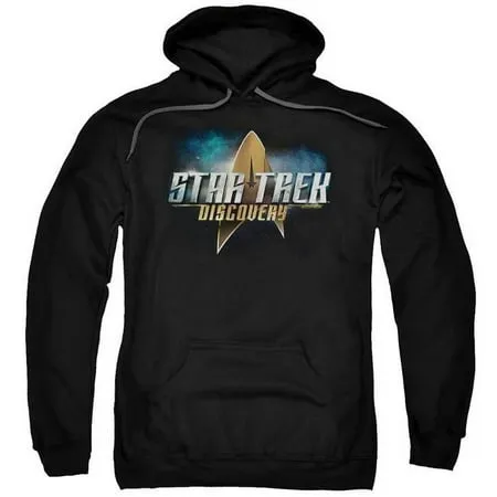 Trevco CBS1906-AFTH-1 Star Trek Discovery & Discovery Logo Adult Cotton & Polyster Pull-Over Hoodie Black - Small