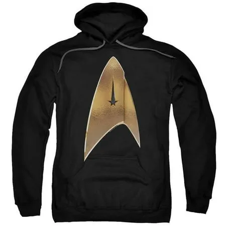 Star Trek Discovery & Command Shield Adult Cotton & Polyster Pull-Over Hoodie Black - 2X