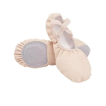 Daydance Leather Pink Ballet Shoes Dance Slippers for Child Girls Women