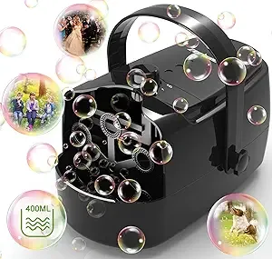 Bubble Machine Durable Automatic Bubble Blower, 5000+ Bubbles per Minute Bubbles for Kids Toddlers Bubble Maker Operated