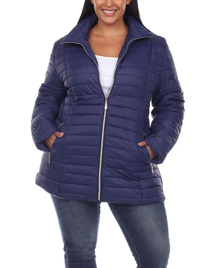 White Mark Plus Size Puffer Coat