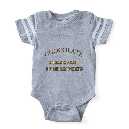 CafePress - FIN Chocolate Breakfast Champions Baby Football Bo - Cute Infant Baby Football Bodysuit