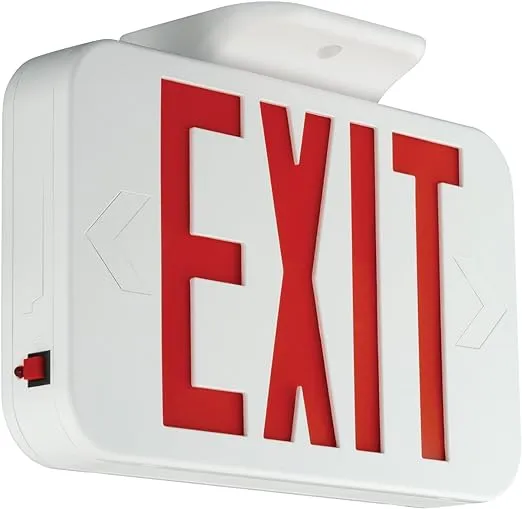 HUBBELL CER LED Emergency exit Sign, 11.6 in x 2 in x 8.2 in, White