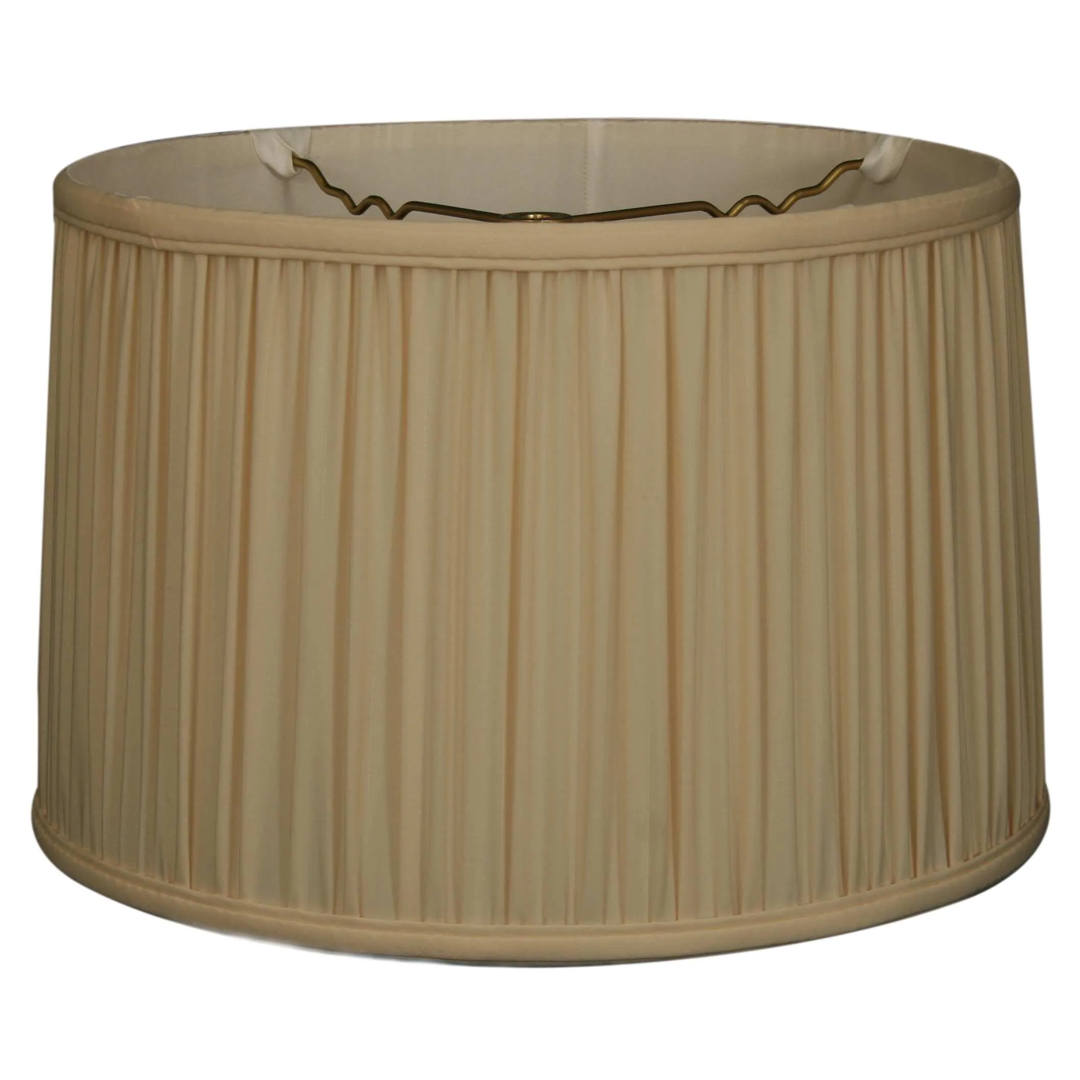 Royal Designs Shallow Drum Gather Pleat Basic Lamp Shade, Eggshell, 9 x 10 x 7