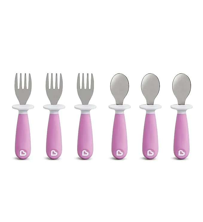 Munchkin® Raise™ Toddler Fork and Spoon Utensil Set, 6 Pack, PurpleMunchkin® Raise™ Toddler Fork and Spoon Utensil Set, 6 Pack, Purple