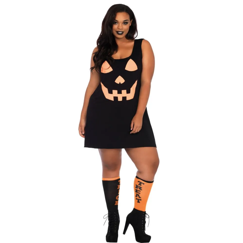 "Women's Plus Size Pumpkin Jersey Dress Costume"