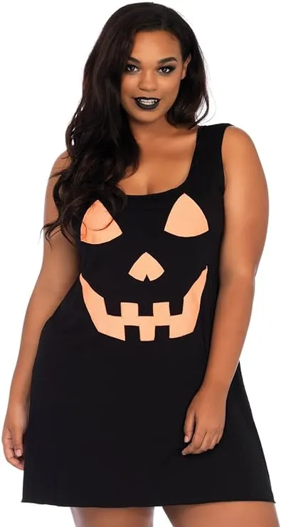 "Women's Plus Size Pumpkin Jersey Dress Costume"