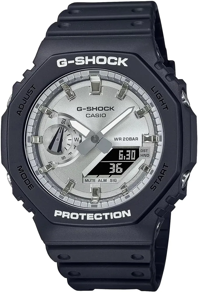 G-Shock Black & Silver Analog-Digital Watch GA2100SB-1A