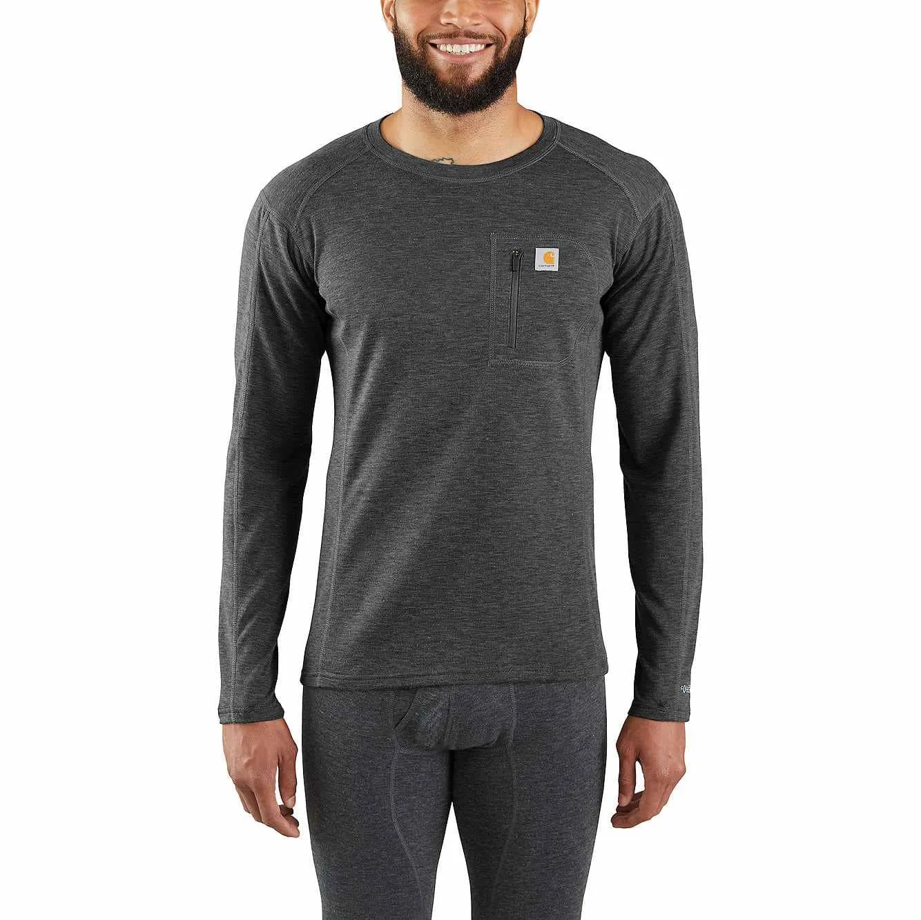 Carhartt Men's Force Heavyweight Heathered Knit Base Layer Crewneck Top