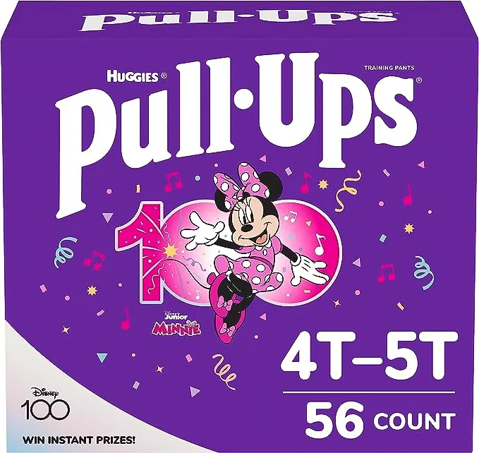 Pull-Ups Girls' Potty Training Pants Training Underwear Size 6, 4T-5T, 56 Ct