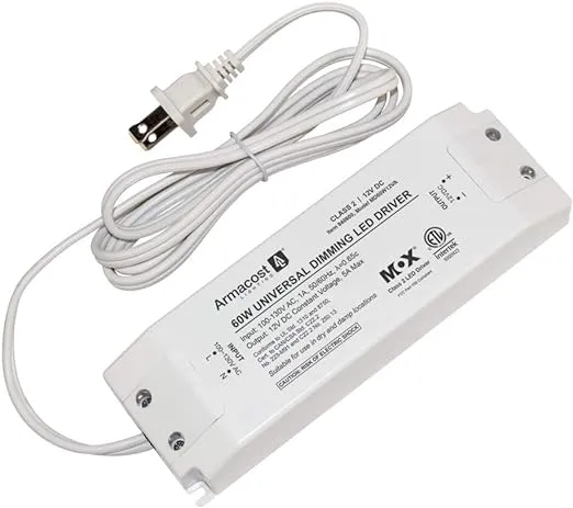 Armacost Lighting 840600 60 Watt Dimmable Driver LED Power Supply, White