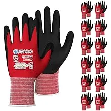 KAYGO Safety Work Gloves Microfoam Nitrile Coated-12 Pairs, KG18NB,Seamless Knit ...