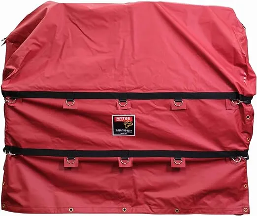 Fitted Coil Tarps RED for Steel Coils 7x7x7