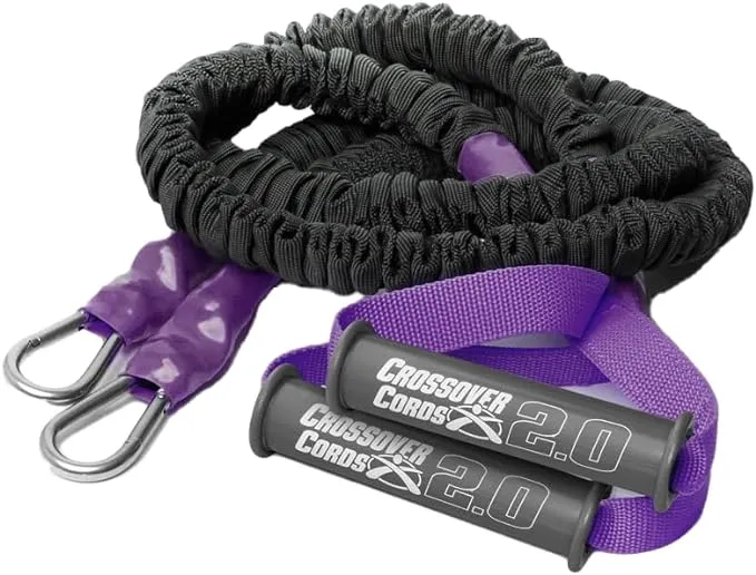 Crossover Cords - Shoulder Resistance/Exercise Bands - Perfect for Warmups, Arm Care, Rotator Cuff Exercise or Physical Rehab from Injury - One Set of 2 Cords - Crossover Symmetry