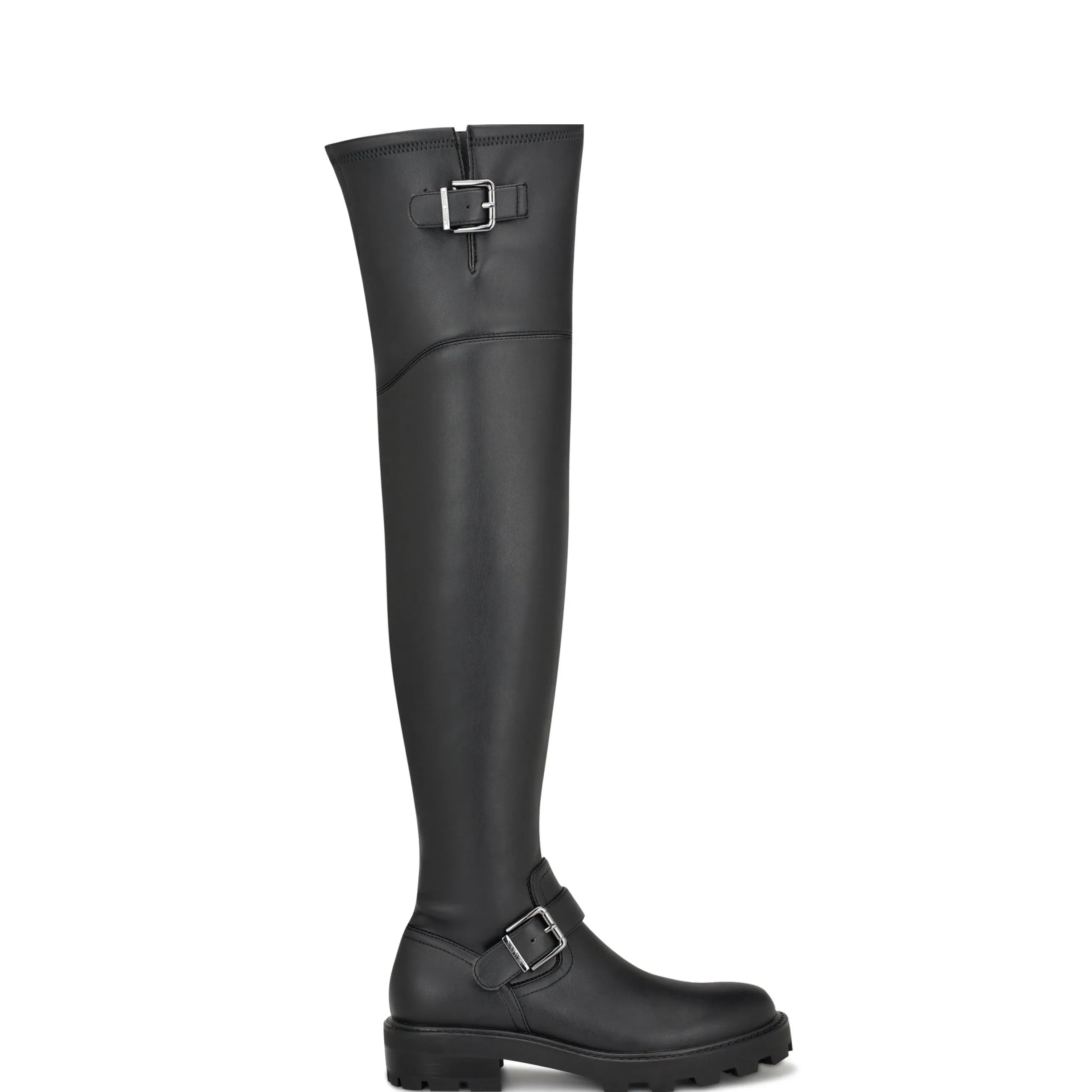 Nans 3 Womens Faux Leather Tall Over-the-knee Boots In Black Smooth - Faux Leather - Polyuretha