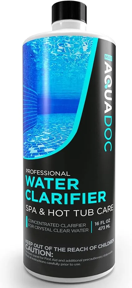 Spa Clarifier & Hot Tub Clarifier for Fast Acting Cloudy Water Treatment, The Spa Clarifier Hot Tub Owners Love, Use Our Hot Tub Water Clarifier to Keep Your Spa Clear & Balanced - MAV AquaDoc 16oz