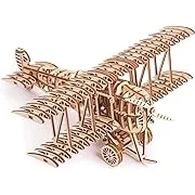 Wood Trick Bi-Plane Toy Kit, Wooden Toy Plane - Mechanical Model Plane Mini - 3D Wooden Puzzle, Assembly Model - STEM Toys for Boys and Girls - 3D PlaneWood Trick Bi-Plane Toy Kit, Wooden Toy Plane - Mechan…