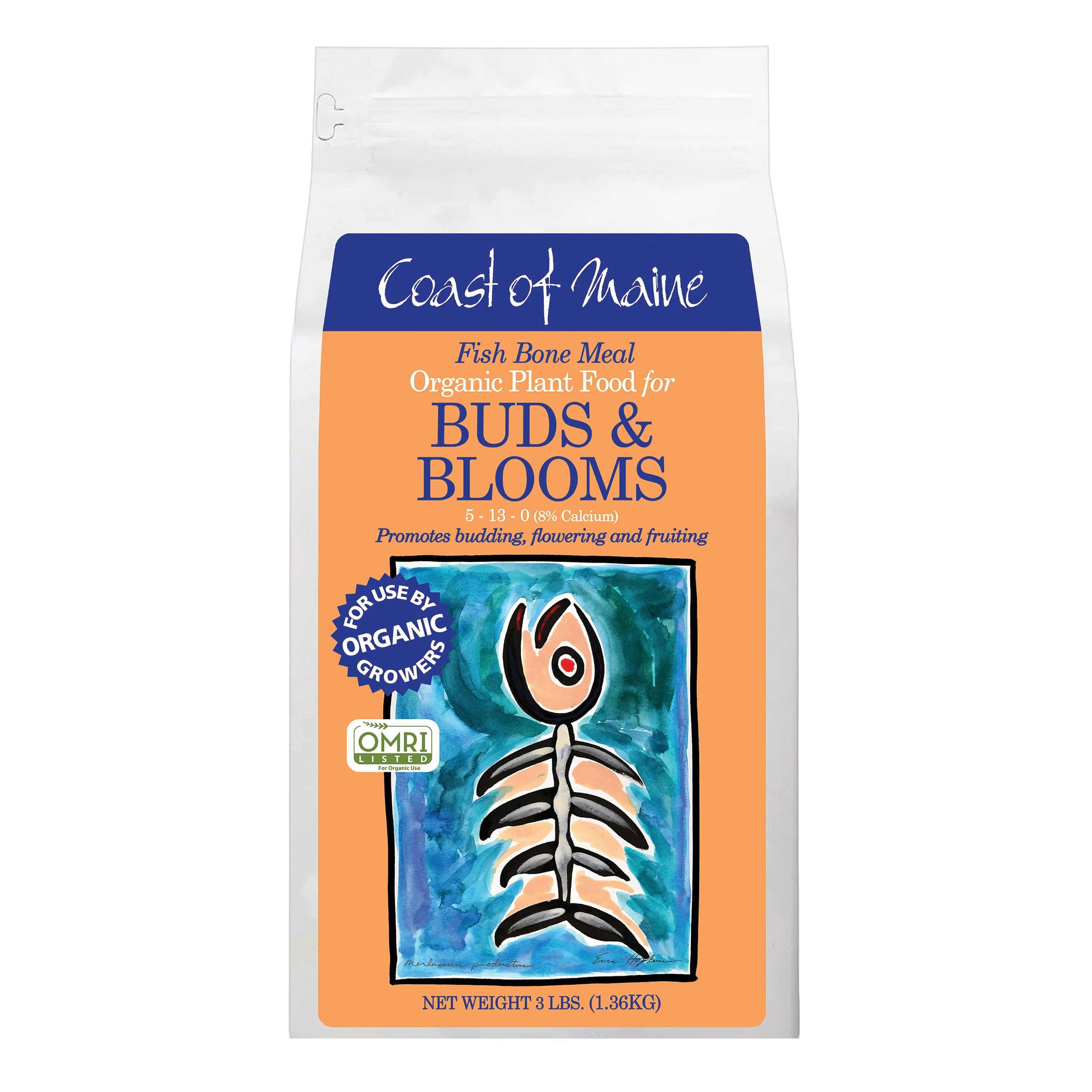 Coast of Maine Fish Bone Meal – Soil Amendment, Budding & Blooming, Calcium, Phosphorus Plant Food Fertilizer