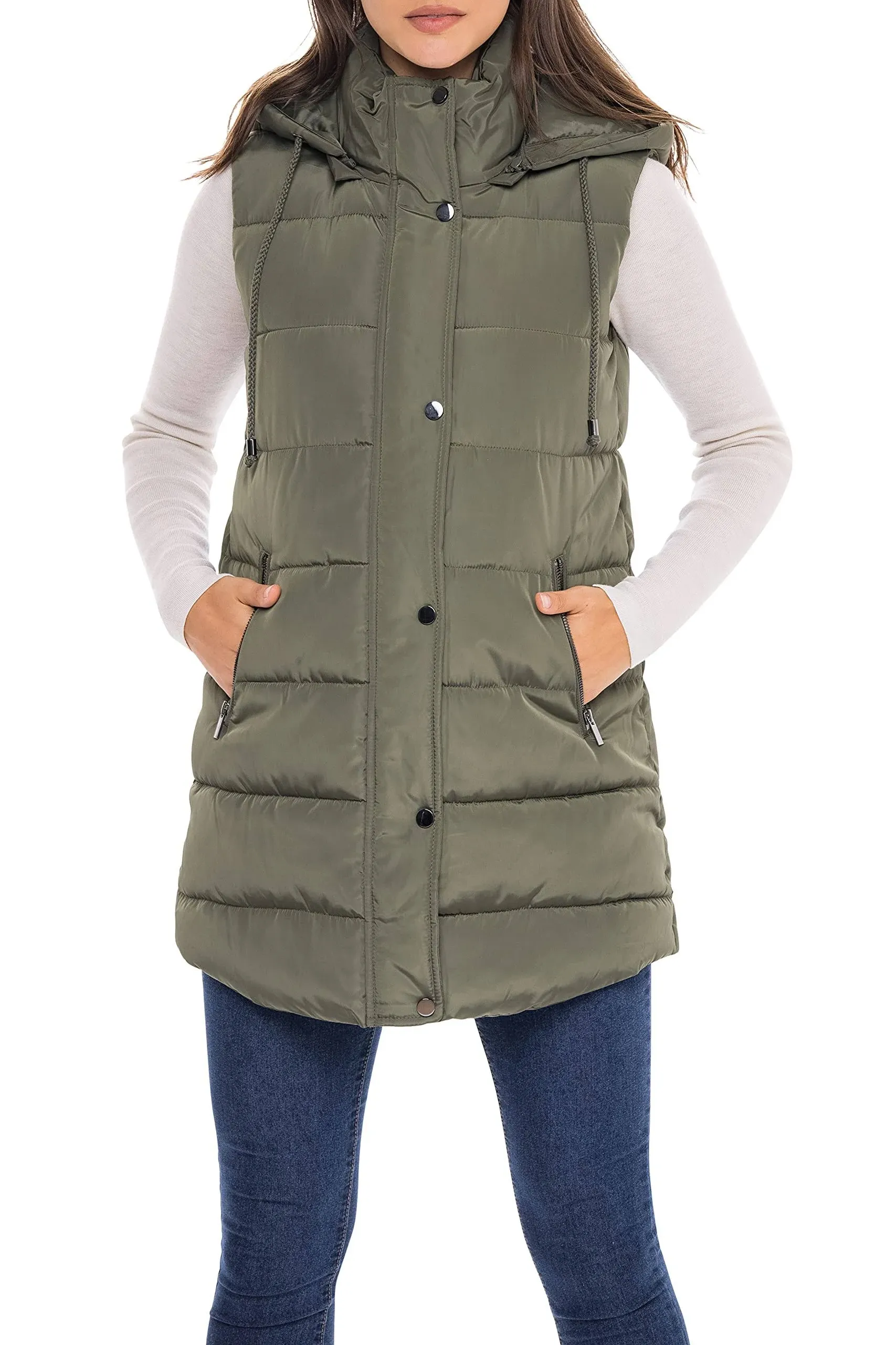 Sebby Women's Long Puffer Vest