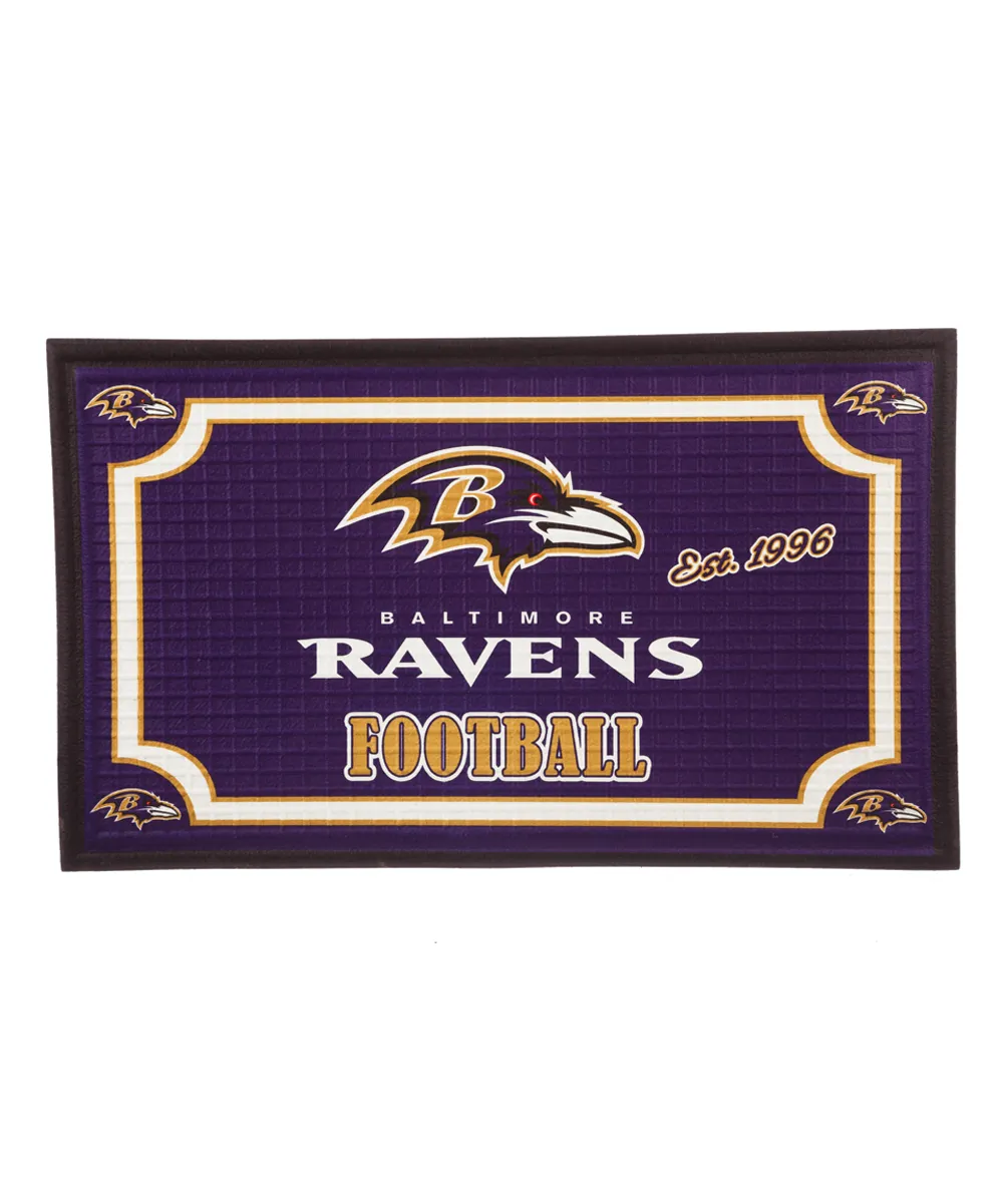 Evergreen Door Mats - Baltimore Ravens Embossed Doormat