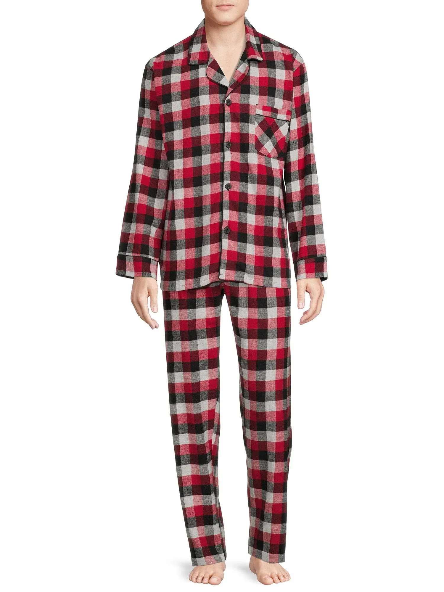 Hanes #11237 NEW Men's Multicolor Plaid 100% Cotton Flannel Pajama Set