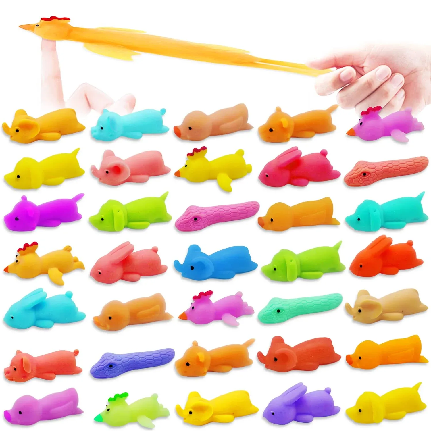 Dshengoo 36pcs Finger Slingshot Catapult Animal Toys,Flick Stretchable Rubber...