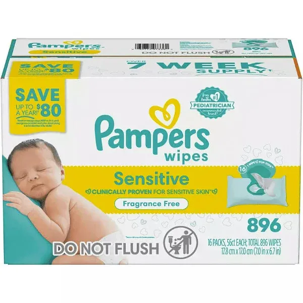 Pampers Baby Wipes Sensitive 336 ct