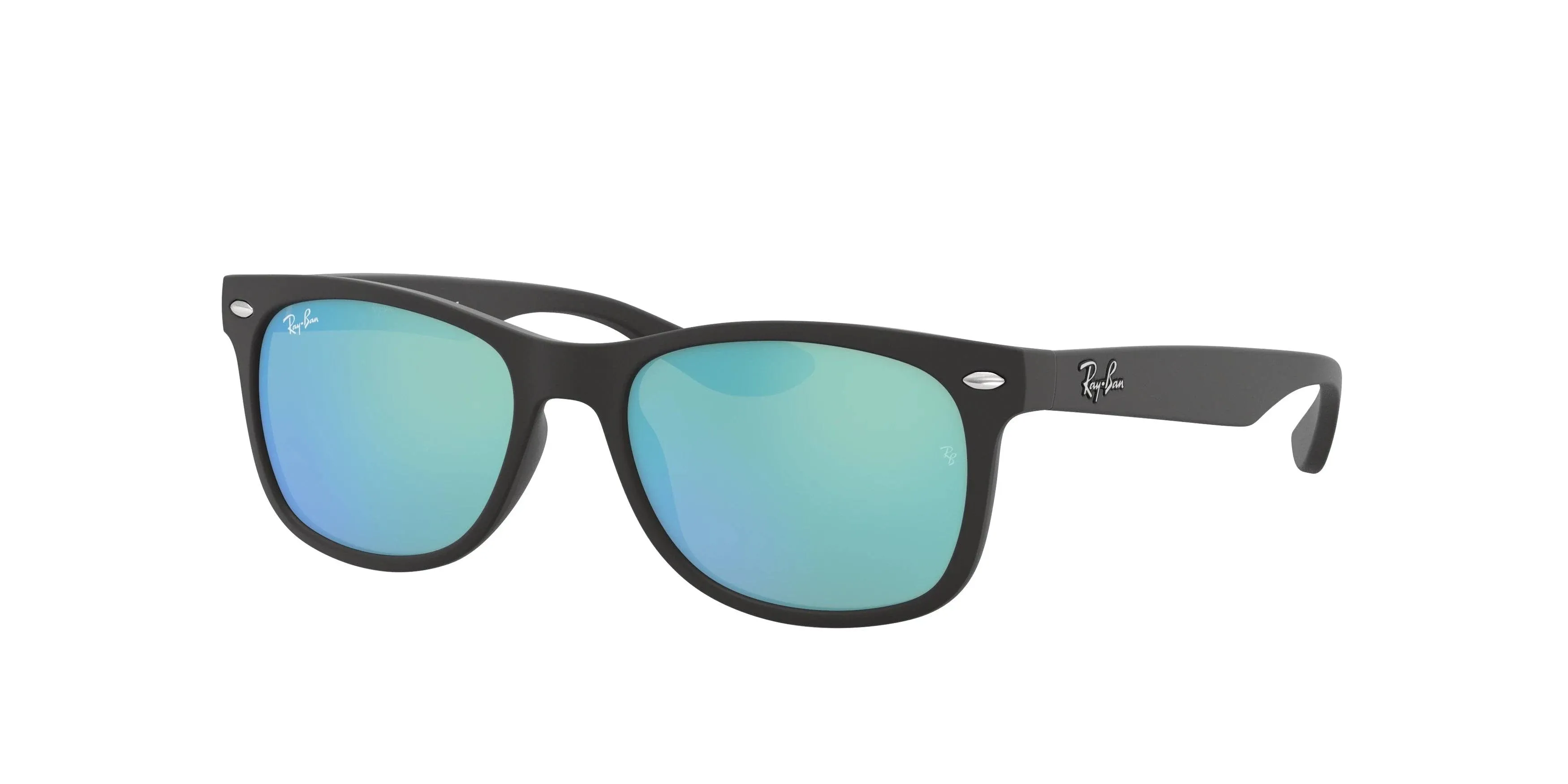 Ray-Ban Junior 47mm Wayfarer Sunglasses in Black/Green Solid at Nordstrom