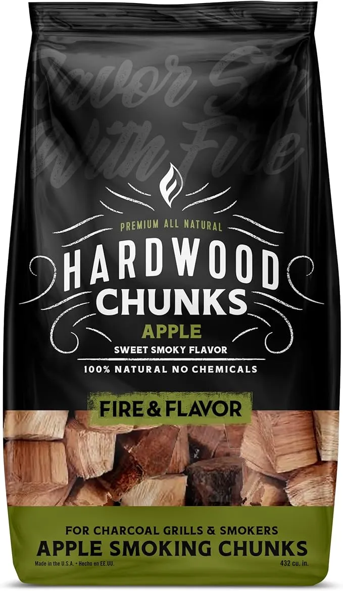 Fire &amp; Flavor Premium All-Natural Oak Wood Smoking Chunk Moderately Smoky Fla...