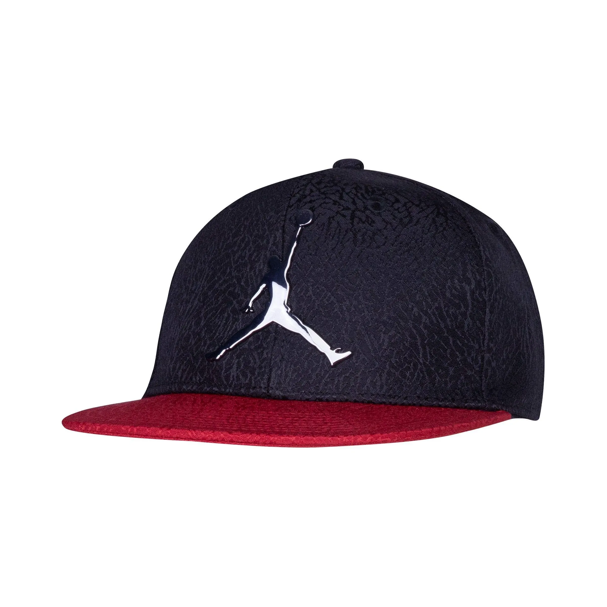 Air Jordan Youth Red Black Metal Logo Jumpman Adjustable Snapback Cap Hat NEW