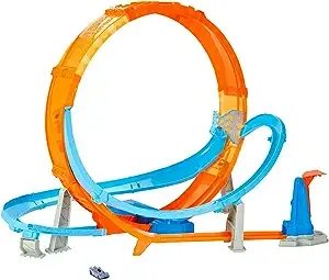 Hot Wheels Massive Loop Mayhem Track Set with Huge 28-Inch Wide Track Loop Slam Launcher, Battery Box & 1 Hot Wheels 1:64 Scale Car, Designed for Multi-Car Play, Gift for Kids 5 Years & UpHot Wheels Massive Loop Mayhem Track Set with Hug…