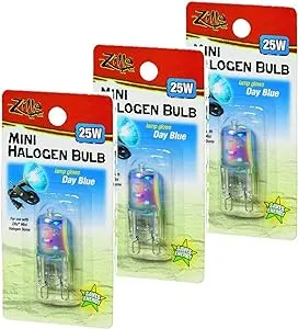 Zilla Mini Halogen Lamp Reptile Bulb, 25-watt, Day Blue (3 Pack)