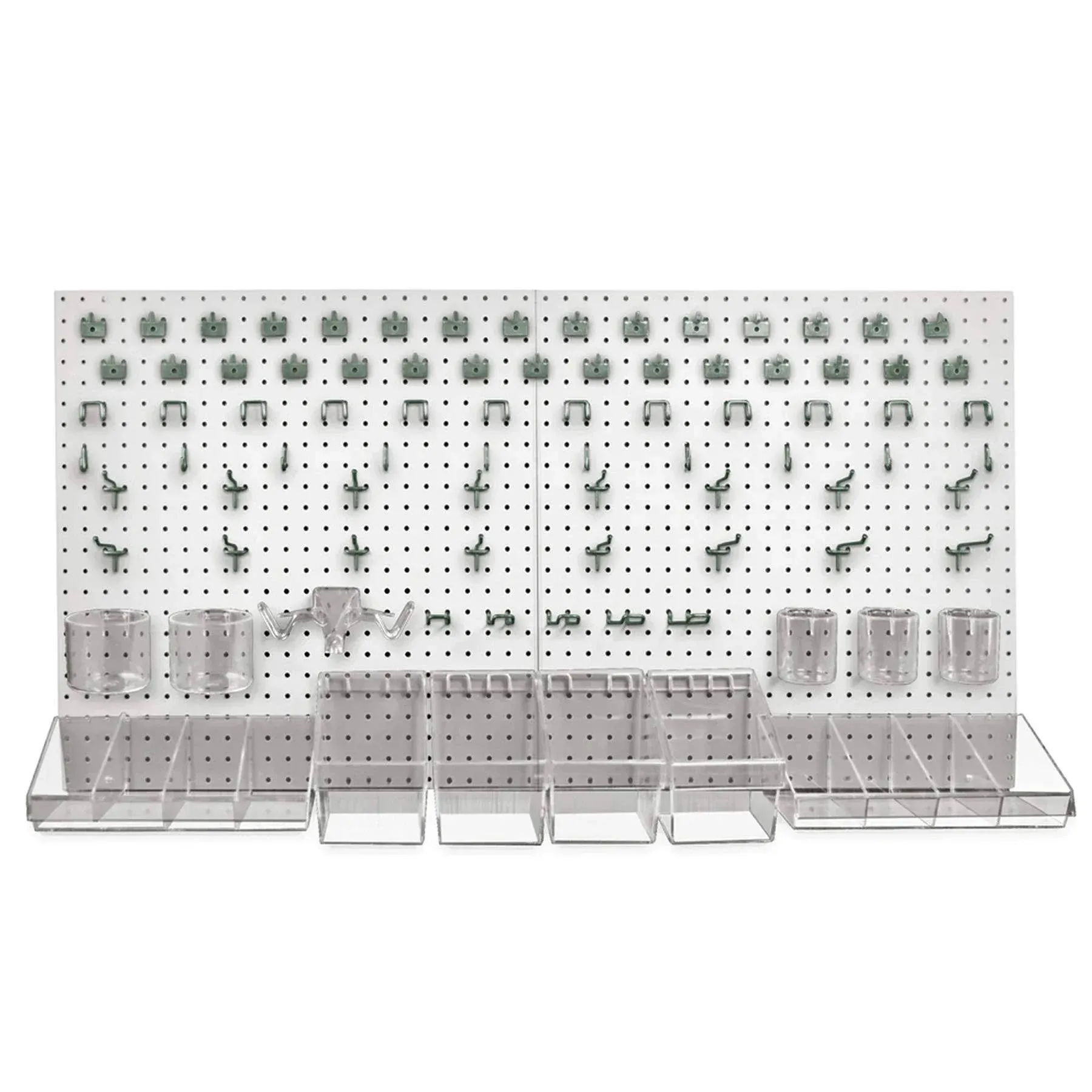 Azar Displays 125-Piece Pegboard Organizer Kit, 24" x 48", White 900988