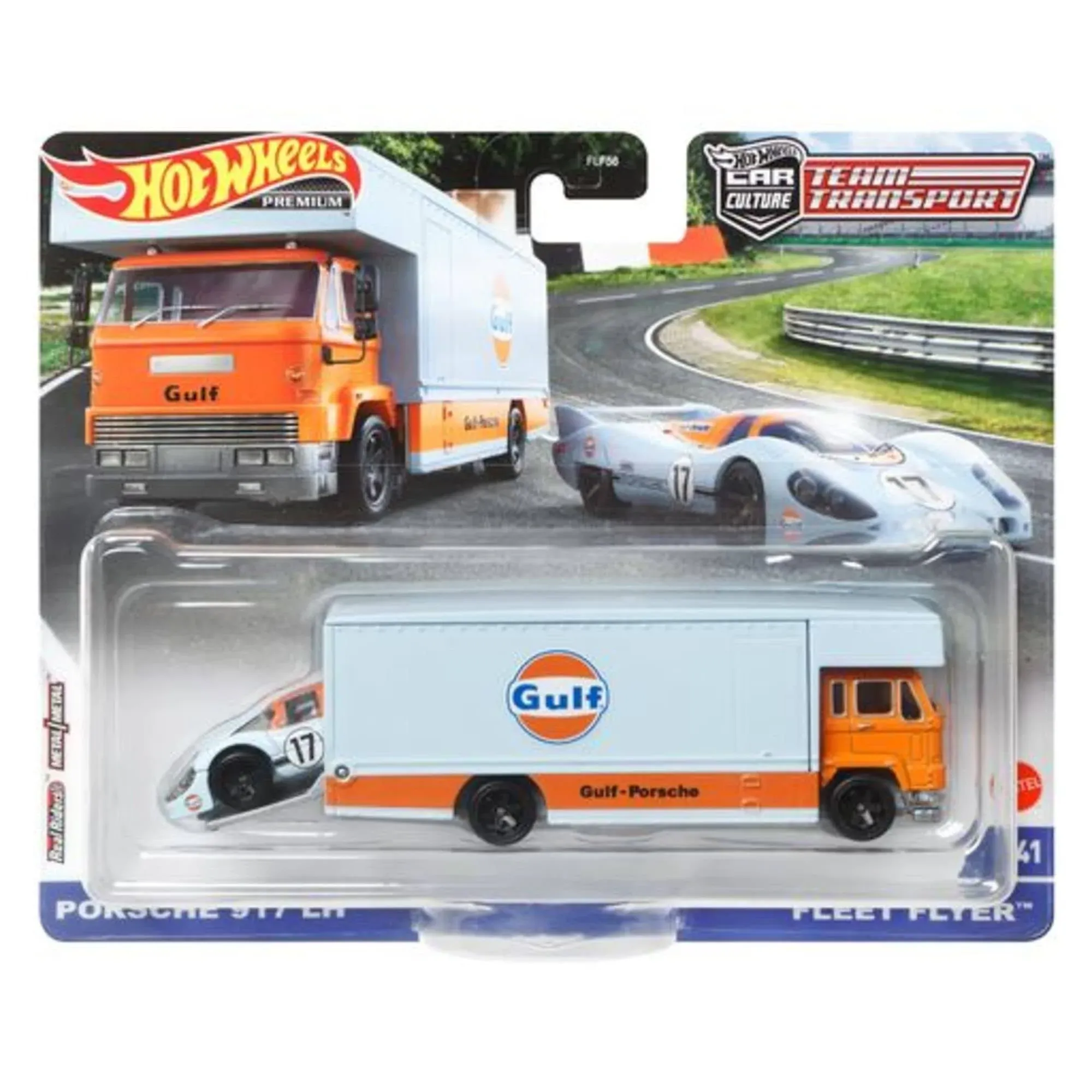 Hot Wheels Team Transport Fleet Flyer with '18 Porsche 917 LH