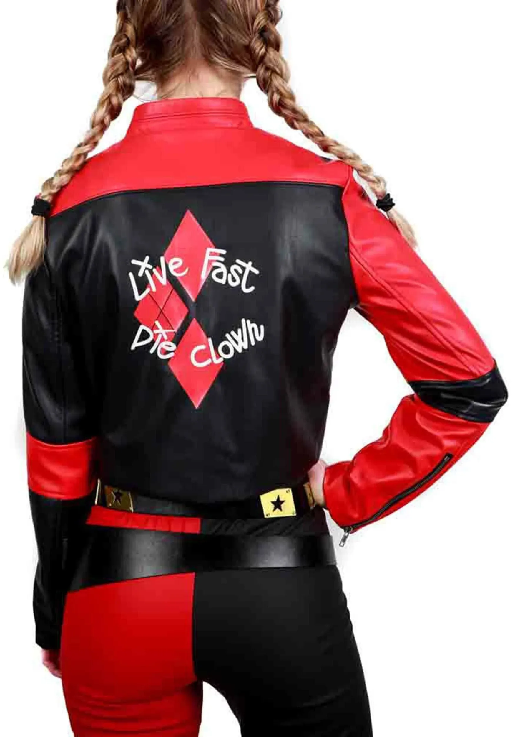 Bioworld Harley Quinn Faux Leather Moto Jacket