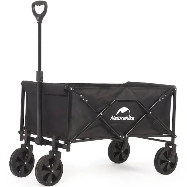 EchoSmile Heavy Duty 350 Lbs Capacity Collapsible Wagon, Outdoor Folding Camping Grocery Portable Utility Cart, Adjustable Rolling Carts, All Terrain Sports Beach Wagon with Big Wheels