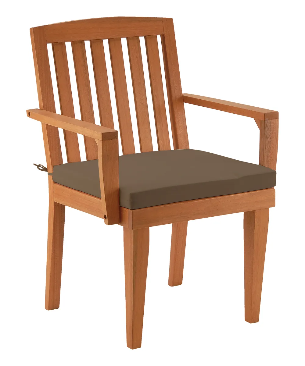 National Tree Company Patio Chairs Natural - Natural & Chocolate Slat-Back Patio Chair