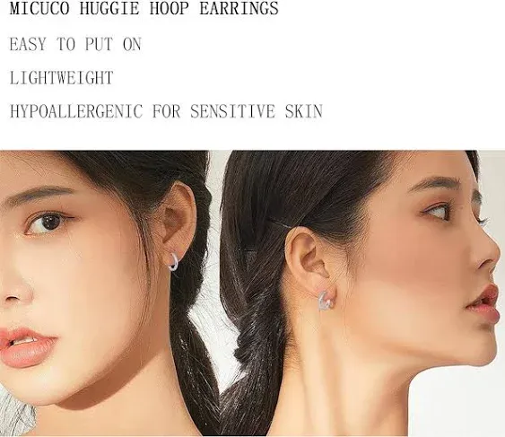 micuco 3 Pairs Small Hoop Earrings for Women, Tiny Helix Hoop Earring for Men ...