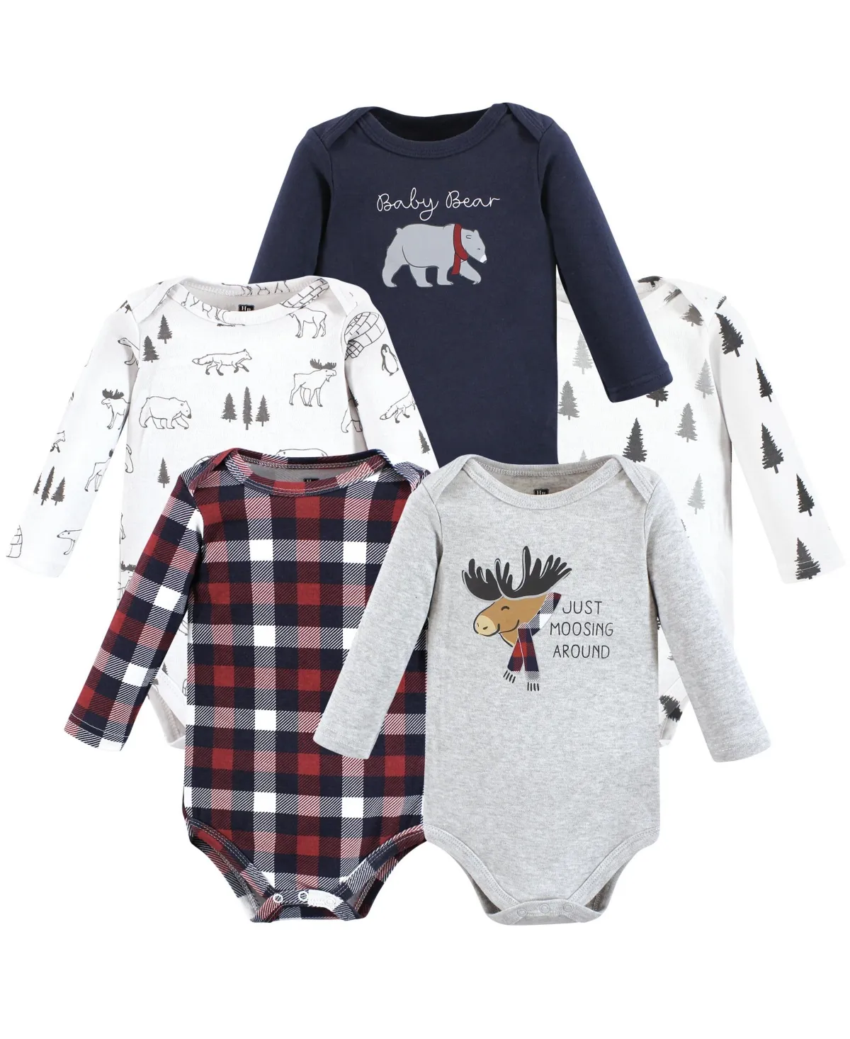 Hudson Baby Cotton Long-Sleeve Bodysuits