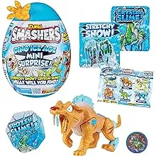 Smashers Dino Ice Age Sabre Tooth Tiger by ZURU Mini Surprise Egg with Many Surprises! - Slime, Dinosaur, Collectibles, Toys for Boys and Kids (Sabre Tooth Tiger)