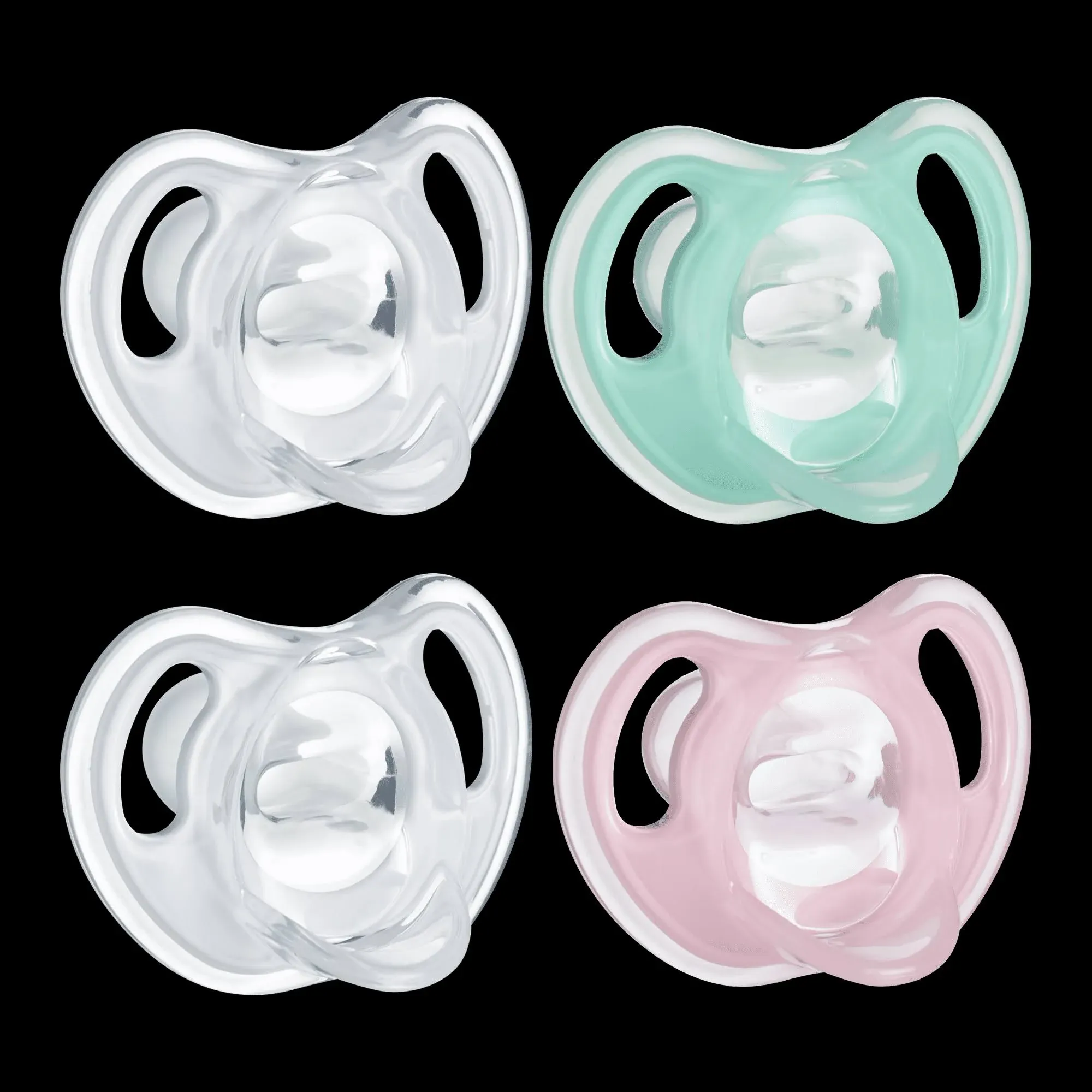 Tommee Tippee Ultra-Light Silicone Pacifier, Symmetrical One-Piece Design, BPA-Free Silicone Binkies, 0-6m, 4-Count