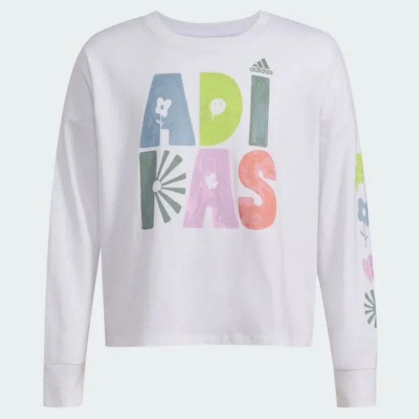 adidas Girls' Long Sleeve Waist Crew Tee