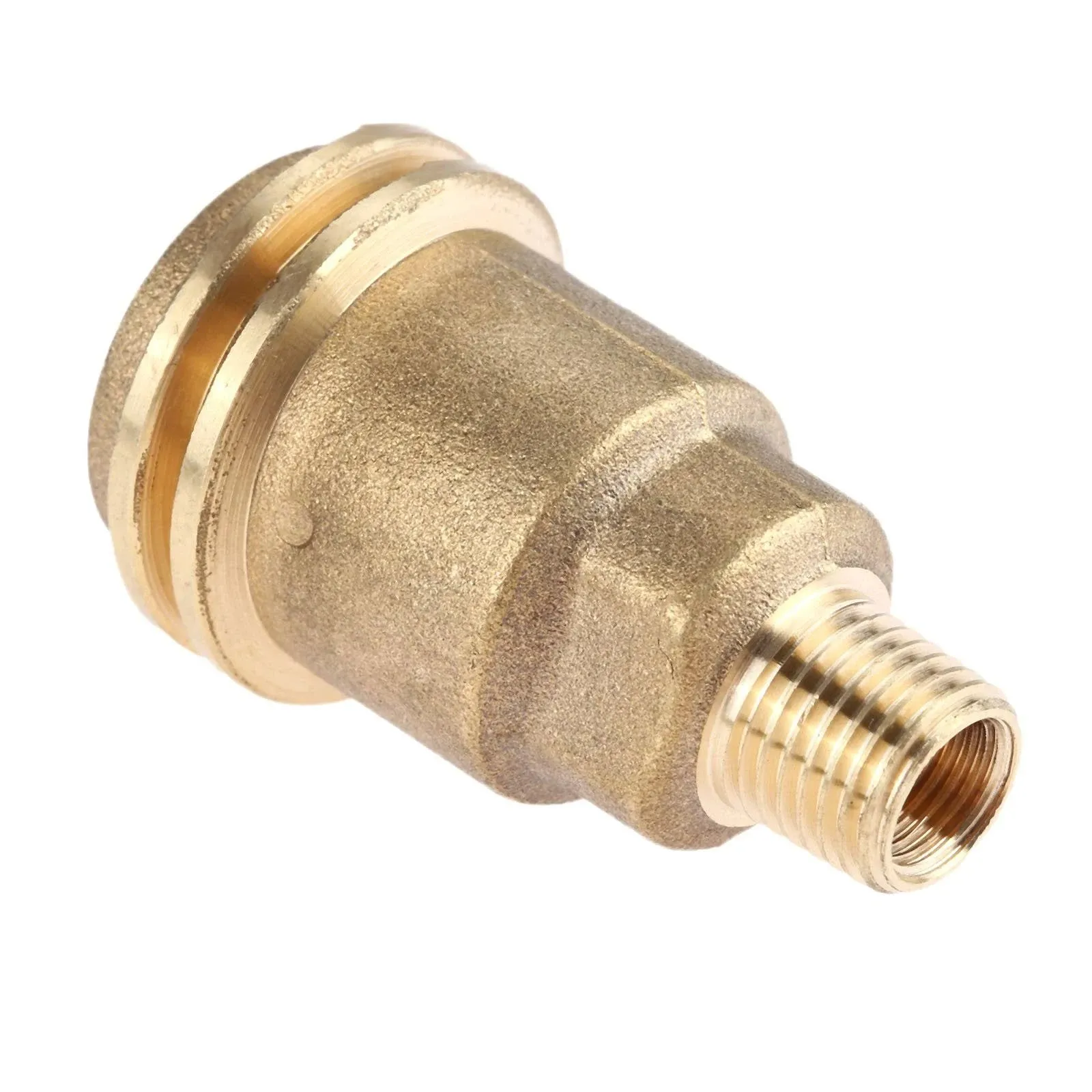 Dreld Male 5042 Qcc1 Acme Nut Propane GAS Fitting Adapter with 1/4 inch Male Pipe Thread, Propane Quick Connect Hose Adapters Fittings, Solid Brass